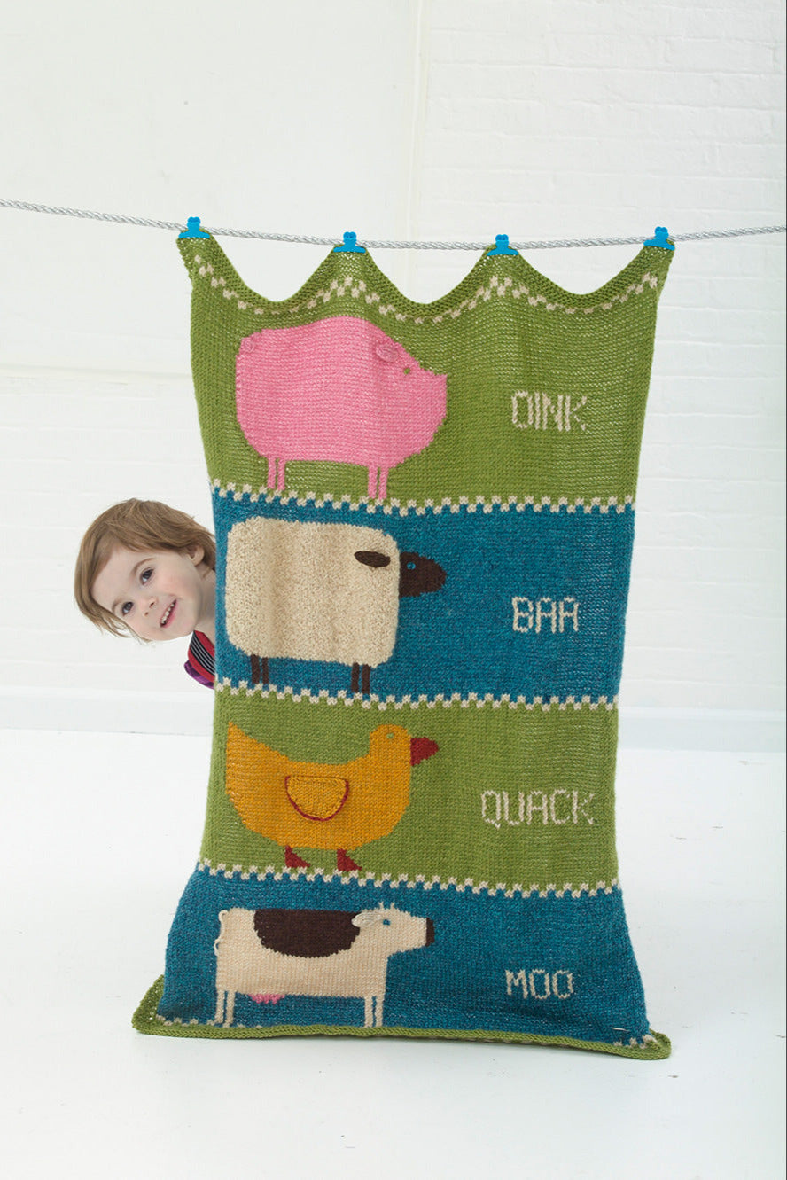 Animal Talk Throw Pattern (Knit)